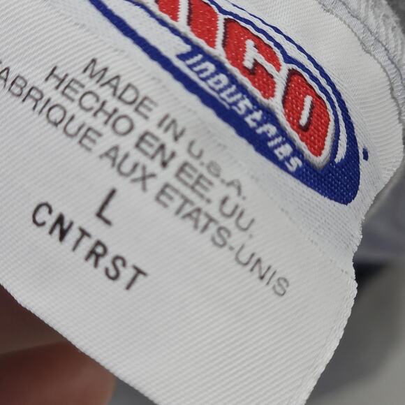 Vintage JNCO Shirt Mens Large Gray V Neck Contrast Trim Embroidered Made USA 90s - Picture 11 of 15